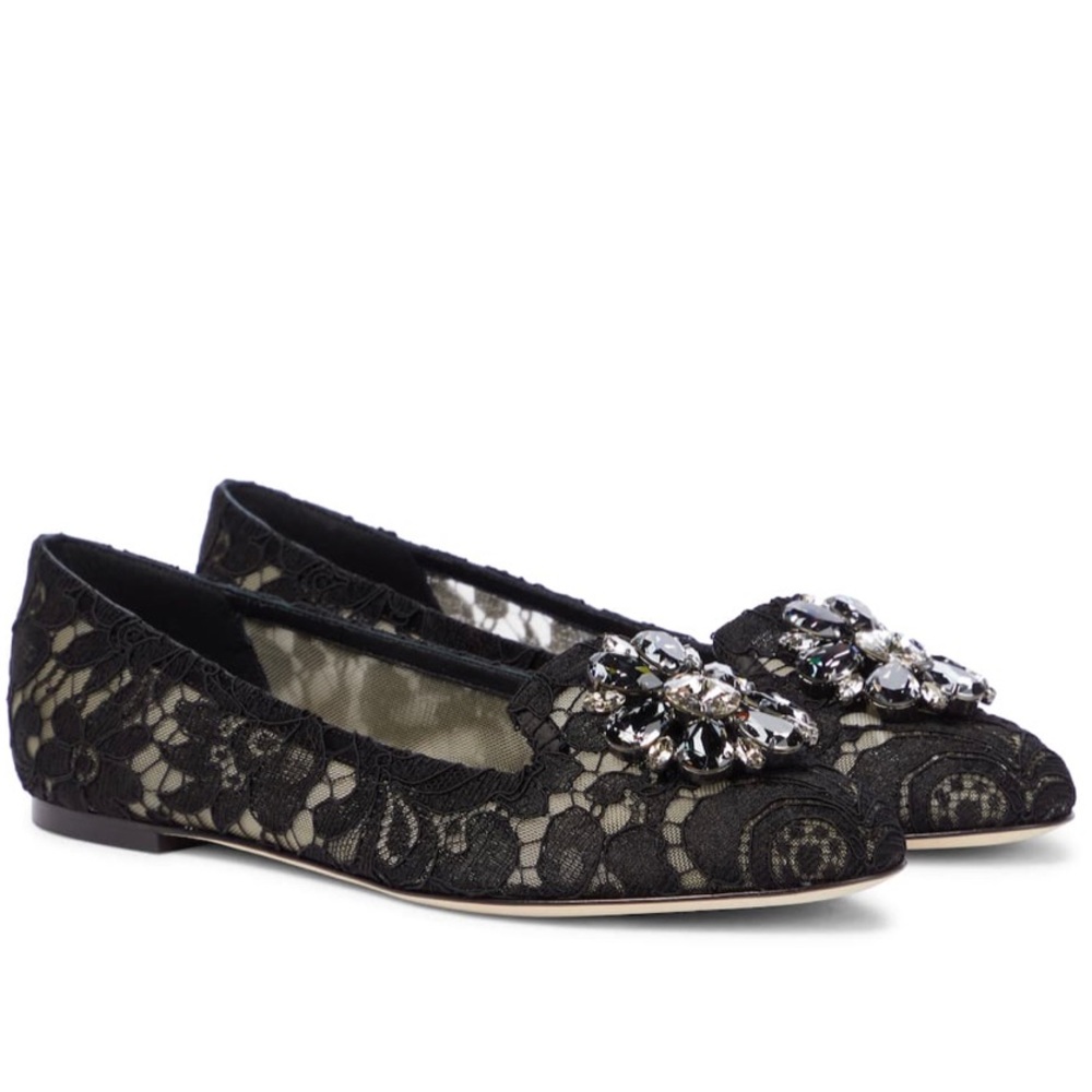 Dolce & Gabbana Vally embellished lace ballet flat
